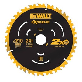 DEWALT DT20432-QZ Circular Saw Blade 210 x 30 x 2.4 mm Number of Teeth: 24 Pack of 1