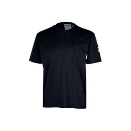 Oberon FR Arc Rated Safety Shirt For Men - Flame Resistant Cotton T-shirt - 11 Cal - Chest Pocket - Navy Blue, Gray