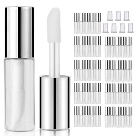 Kit de tubos de brillo de labios, paquete de 45 tubos de brillo de labios vacíos de 1,2 ml, mini bálsamo, contenedores reutilizables para muestras de lápiz labial, viajes, maquillaje, rojo,