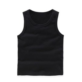RUKOSU Toddler Baby Boy's Sleeveless Tank Tops Kids Girls Summer Basic Cami Shirts Cotton Athletic Undershirts T-Shirts Vest Black 3T