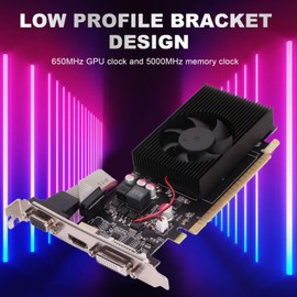 Tarjeta Gráfica GT730 de 4 GB, Tarjeta Gráfica para Juegos GDDR3 de 128 bits, Tarjeta Gráfica de Escritorio con Diseño de Perfil bajo, Reloj de Memoria GPU de 650 MHz y 5000 MHz