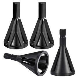 Odowalker 4 Pcs HSS Deburring External Chamfer Tool,CR12MOV Steel Hex &Triangle Shank Burr Remover for Drill Bit Fits for Bolts 4mm-19mm