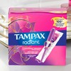 Tampax Radiant Tampons Duo Pack with LeakGuard Braid, Regular/Super Absorbency,