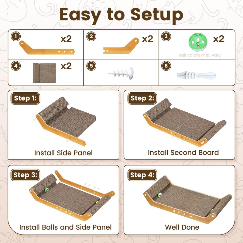 PurrSonic Large Cat Scratching Cardboard Pad, 24" Indoor Horizontal Corrugated