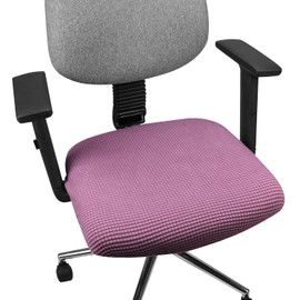 Yikko Soft Stretch Spandex Jacquard Slipcovers, Corn Grain Texture Chair Slipcovers fit for Office,Dining Room,Bar,Wedding Chair Seat Cushions, Washable Removable Home Decor (2, Purple)