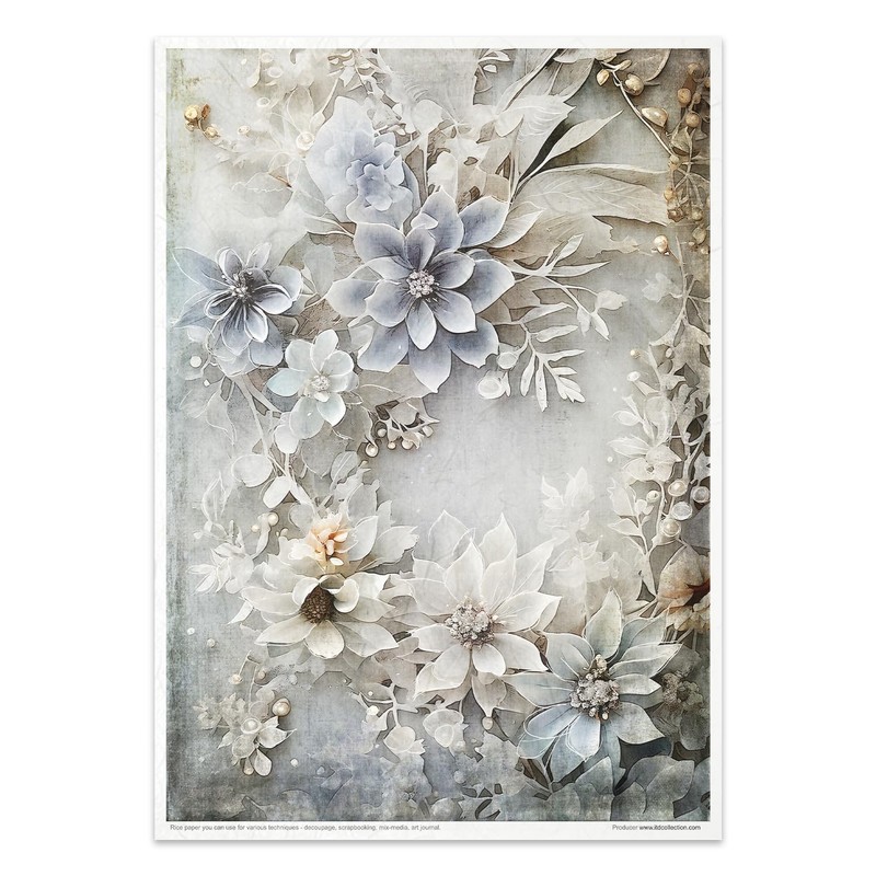 ITD Collection Winter Bouquet Rice Paper RP067 21 x 30