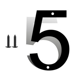 5 Inch Stainless Steel House Numbers, Metal Address Numbers and Letters, Black Door Mailbox Number, House Address Letter and Number for Office Home Farm Outside (Alloy number 5)