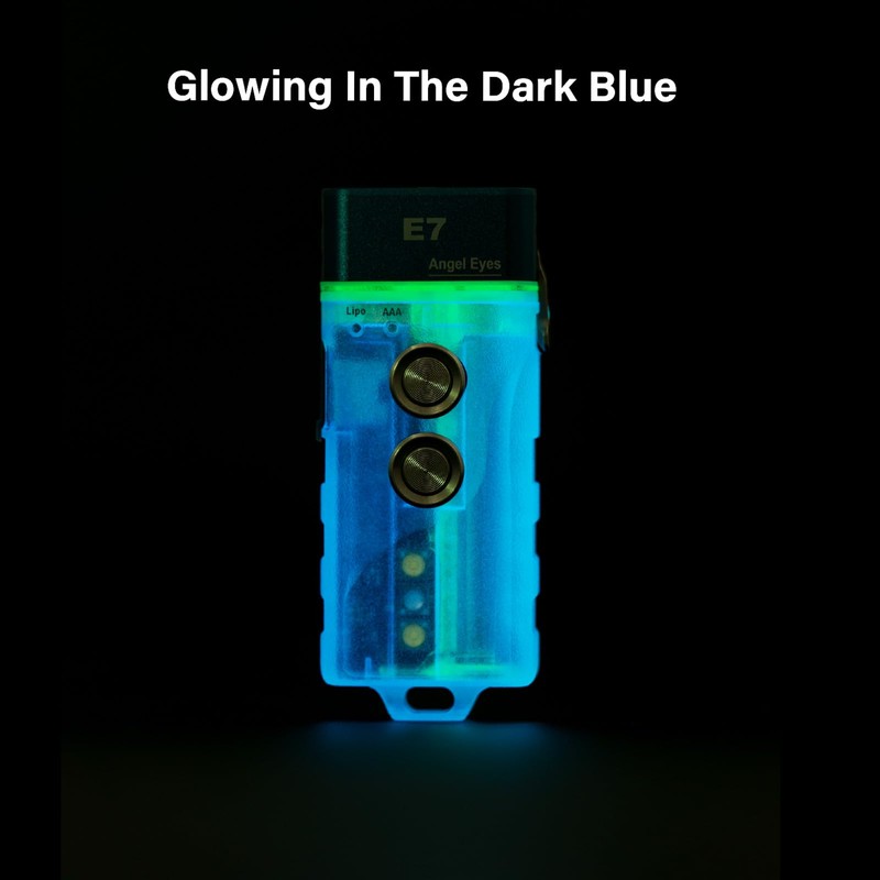 RovyVon E7R Keychain Flashlight, Glow in the Dark Dual Power