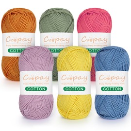 Coopay Crochet Yarn for Crocheting, 3 Pack of 50g/1.76oz - Cotton Yarns - 54 Yards - Baby Yarn for Crocheting and Knitting, Perfect for Infant Hat & Mittens Clothes, Blankets, Muticolor