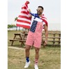 Bindefon American Flag Overalls Men,4th of July Cape,USA Sunglasses,Patriotic Socks,4
