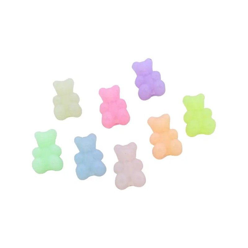 Cuentas Osito Pandita 100 Piezas Acrílico