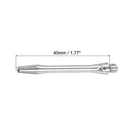 PATIKIL 45mm Aluminum Dart Shafts, Medium 2BA Thread Dart Stems Dart Accessories Throwing Fitting for Steel Tip - 6 Pack (Silver Tone)