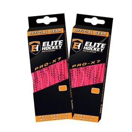 Elite Hockey PRO-X7 Skate Laces (2 Pack) (Pink, 96")