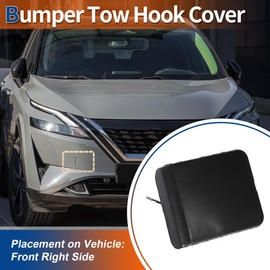 QUARKZMAN Towing Hook Cover Front Right Car Bumper Tow Hook Cover Cap Unpainted Suitable for Nissan Qashqai Dualis J10 2008-2013 No.622A0JE20A - 1 Piece