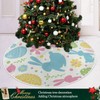 Moudou Easter Tree Skirt Easter Bunny Eggs Xmas Tree Skirts
