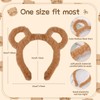 Ewaycom Plush Brown Bear Ears Headband for Women 6Pcs Fluffy