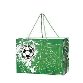 Ranfashiong 13" Large Soccer Gift Bag with Tissue Paper for Sports Club for Men Boys Teens Kids Birthday (Green)