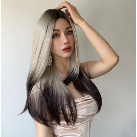 Smilco Futura 100% 613 HD Lace Frontal Wig Mechanism Straight Hair Density 150% Lace Front Wig Loose Wave Wig 	SM9217color: deep brown gradient color, Stretched Length: 24"