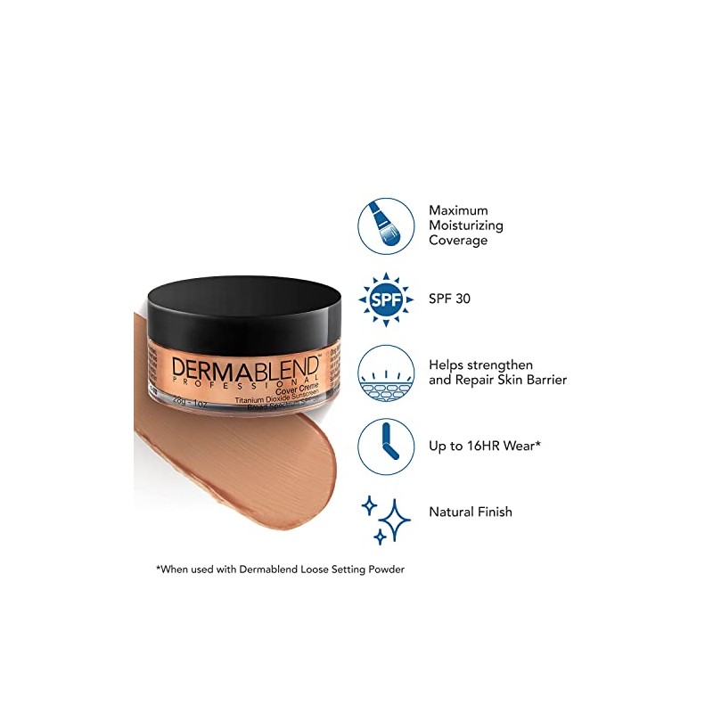 Dermablend Cover Creme High Coverage Foundation with SPF 30, 40N