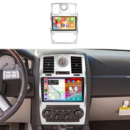 4G+64G Car Radio Stereo for Chrysler 300 300C 2005-2010, 9inch IPS Touch Screen/Android 15/Wireless CarPlay/Android Auto/DSP 32 EQ/GPS/WiFi/5.0Bluetooth/FM/RDS/SWC/AHD Backup Camera