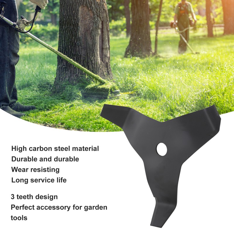 Black Weed Wacker Blades 3 Teeth Carbon Steel Brush Cutter