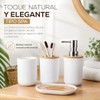Set 4 Baño Dispensador, Jabonera, Porta Cepillos, Vaso Blanco