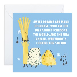 Central 23 Cheesy Birthday Cards Funny - Sweet Cheesy Dreams Who Am I To Diss A Brie - Cheese Puns Jokes Greeting Cards - Gifts For Friend Daughter - Mothers Day Card - Comes With Fun Stickers