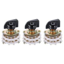 sourcing map 2P10T Rotary Switch 2 Pole 10 Position Band Selector 2 Deck for TV Radio Home Machine 3 Pcs