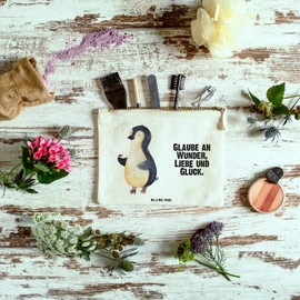 Parent-New Mr. & Mrs. Panda S Makeup Bag Penguin Ladybird, White, Hand drawn