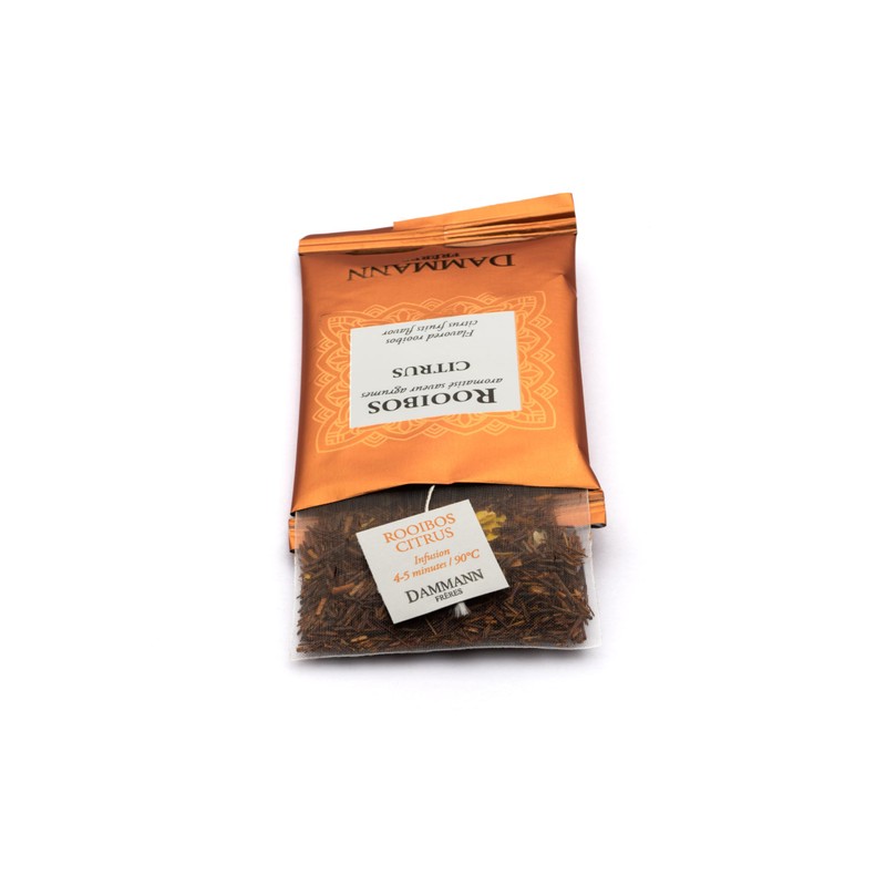 Dammann Freres Sachets, Rooibos Citrus Tea Bags, Premium Gourmet French
