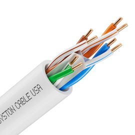 Syston Cable Technology Cat 6A+ Ethernet Network Cable，700MHz 23AWG Solid Bare Copper Wire Outdoor/Indoor, No Ends 100/250/500/1000 Ft Available, Heat Resistant Riser Rated (500 FT, CMR, White-CMR)