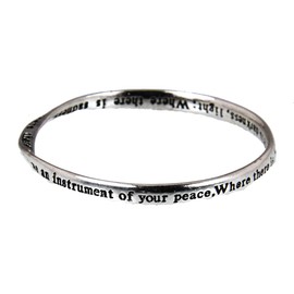 4030307 St Francis Prayer Bangle Bracelet Assisi Instrument of Peace Catholic