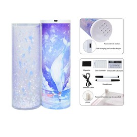 Quicksand Pencil Box Magnetic Clasp Exquisite Intelligent Password Quicksand Pencil Case with Calculator