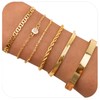 6Pcs Gold Bracelet for Women, 14K Gold Plated Stacking Bracelets