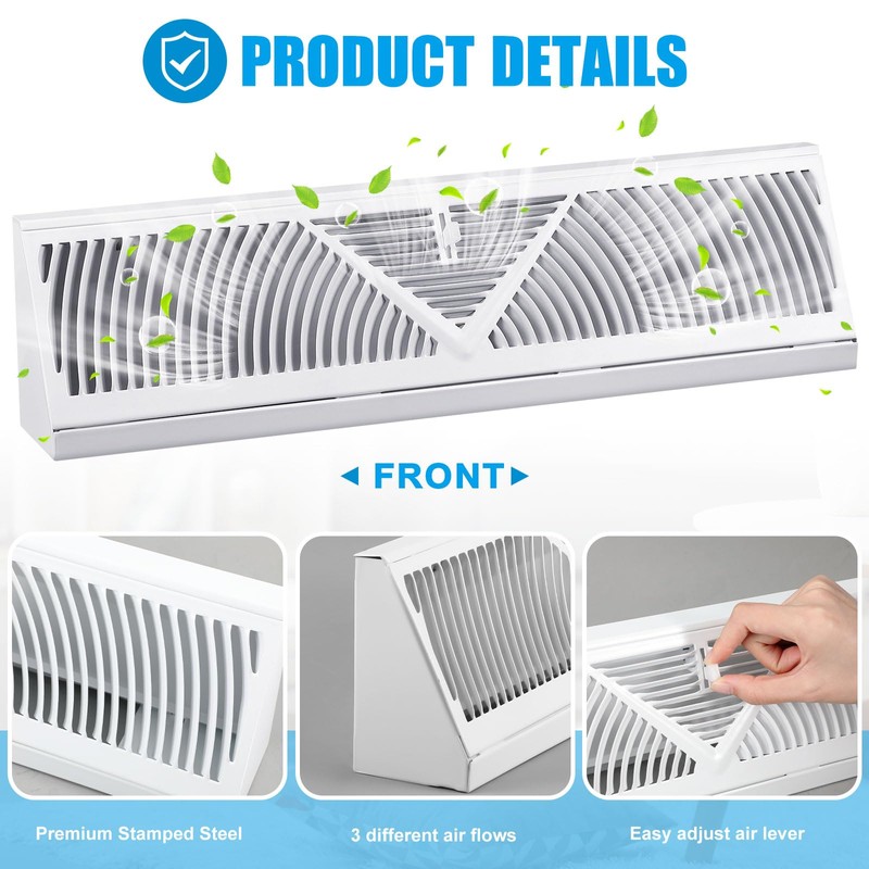 Yaocom 1 Pcs 15 Inch Floor Baseboard Diffuser (Duct Opening