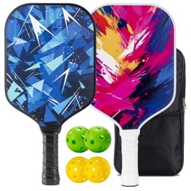 Toplive Pickleball Paddles, Pickleball Paddles Set of 2, Fiberglass Pickleball Rackets Lightweight, Indoor & Outdoor Pickleball Ball & Carry Storage Bag, Gift for Beginner Pickleball Lover