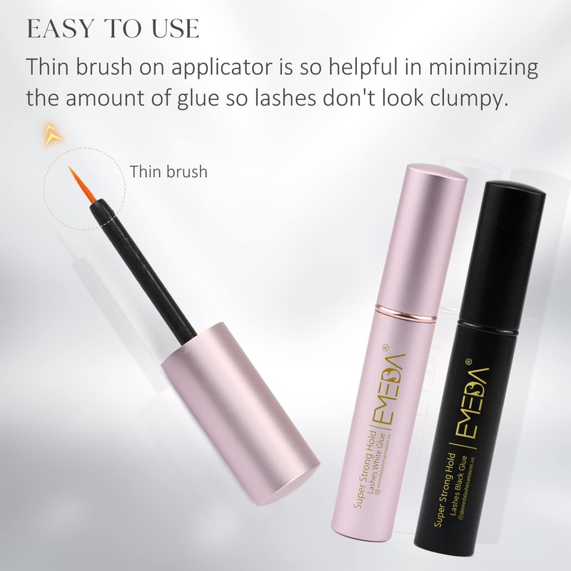 EMEDA False Eyelashes Glue Super Strong Hold Clear Black Glue