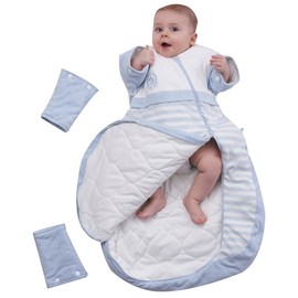 OuYun Baby Organic Sleeping Bag Detachable Sleeve Wearable Blanket Spring&Autumn