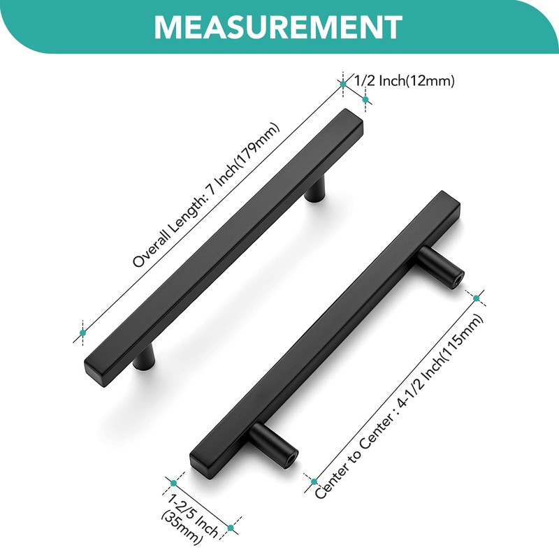 HOME EDIT 5 Pack Cabinet Pulls 4-1/2 Inch Hole Center
