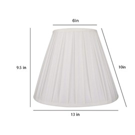 Off White Medium Pleated Barrel Lamp Shades, ALUCSET TC Cloth Lampshades for Table Lamp and Floor Light, 6x13x10 inch, Chemical Fiber Fabric, Spider