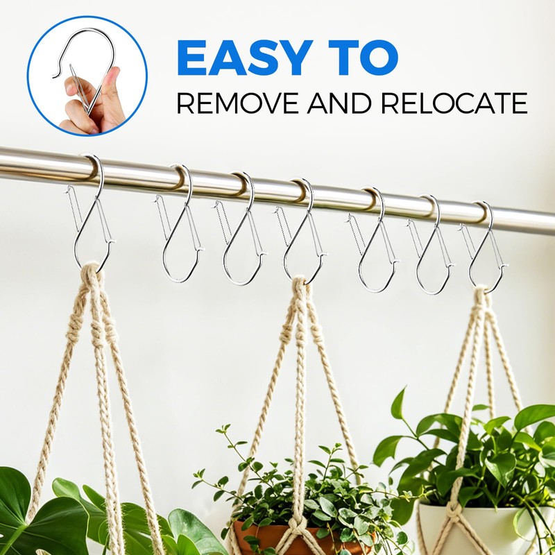 Large S Hooks Heavy Duty Double Latch Hanging Hooks for