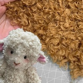 M01696 MOREZMORE Curly Fur Faux Fur Fabric #23 Black 16x19 for Doll Puppet Hair or for Miniature Plush Teddy Bear and Other Animals