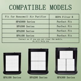 3 Pack HPA300 HEPA R Filter Replacement for Honeywell Air Purifiers Filter HPA300,HPA200,HPA100 and HPA5000 Series to Replace HRF-R3 & HRF-R2 & HRF-R1 & HRF-AP1 with 4 Pcs Activated Carbon Pre-Filter
