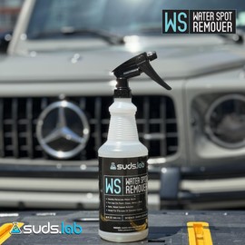 Suds Lab WS Heavy Duty Water Spot Gel Remover, Safe on Glass, Metal Paint, Vehicle Mineral Deposit Spot Remover, Preps Your Car For Waxing, 32 Oz.