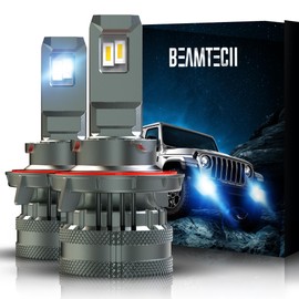 BEAMTECH H13 Bulbs, 9008 G-XP Chips Canbus Ready Fog Light 600% Brighter High Power 6500K Xenon White 360 Degree Lighting Plug N Play, Pack of 2