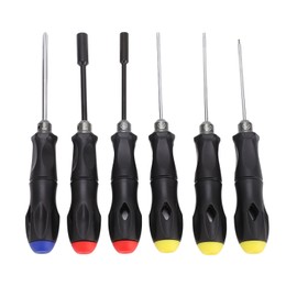 6 Pieces RC Repair Tool Set High Hardness Steel RC Screwdriver Tool Set with Nonslip Handle for RC Cars Helicopter Drone Boat