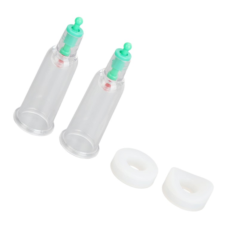 2pcs Finger Cupping Therapy Cups with Silicone Flat Elbow Rings