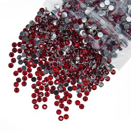 qiipii 3000PCS 4mm Crystal Dark Red Resin Rhinestones for Crafting Siam Red Flatback Stones Bulk SS16 Non-Hotfix Ruby Diamonds Crystals Gems Charms for Nails Face Eyes Makeup Tumblers DIY Crafts Shoes