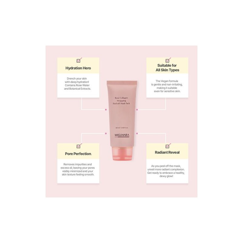 MIGUHARA [MIGUHARA]Rose Collagen Wrapping Peel Off Mask Pack 60ml