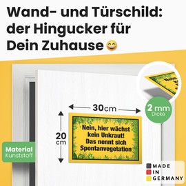 DankeDir! Kein Unkraut Sign 30 x 20 cm Garden Gift Idea Decoration Mum & Dad Garden Sign Funny Saying Friends Door Sign Birthday Gift Neighbour